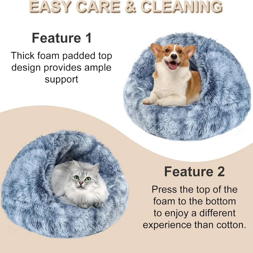 Calming  Cave Hooded Pet Bed  22